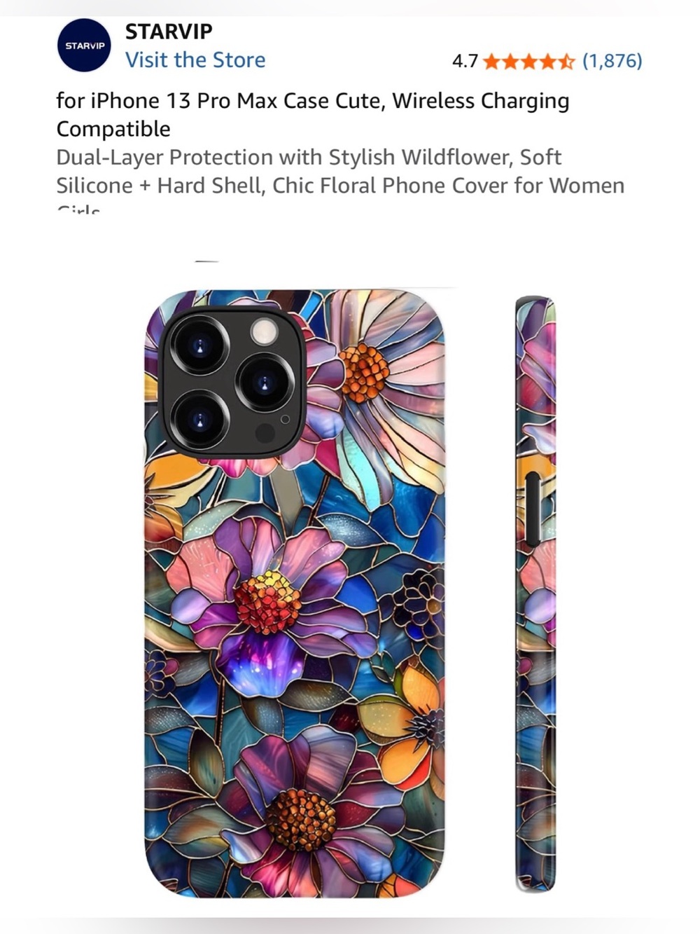Vibrant Floral iPhone 13 ProMax Phone Case - Blue/Purple/Pink